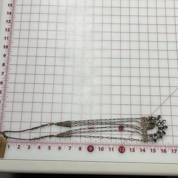 MYTHOLOGIE NWT Ethnic 3 Strand Faceted Stone Pendant Etched Beaded Boho Necklace - Picture 11 of 16